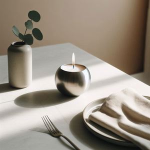 Portavelas de hierro plateado de primera calidad Diseño minimalista hecho a mano para eventos de fiesta de boda de Navidad Otros portavelas - Product Image 3