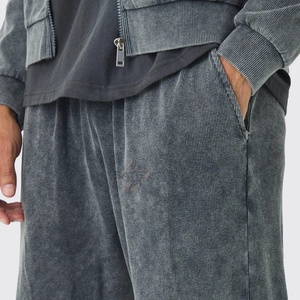 Pantalones Deportivos Vintage para Hombre, Lavado Ácido, Bordado Personalizado, Tejido Grueso, Corte Recto, Estilo Casual, Ecológicos - Product Image 6