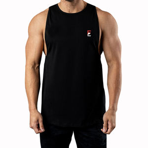 Custom <b>Men's</b> <b>Black</b> <b>Tank</b> <b>Top</b> Quick Dry Knitted Cotton Spandex Gym Workout Gear Hooded Running Fitness Apparel Sublimation Casual - Product Image 5