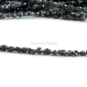 Cuentas de Diamante Negro Sin Cortar, Lisas y Crudas, de 4x3-6x4 mm, Cuentas de Diamante Naturales Libres de Conflictos, 16 Pulgadas, para la Fabricación de Joyas, Venta al por Mayor - Product Image 5