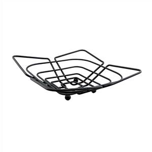 Corbeille à fruits en métal à design et logo personnalisé résistant Finition enduite de poudre noire pour la table de cuisine à domicile - Product Image 1