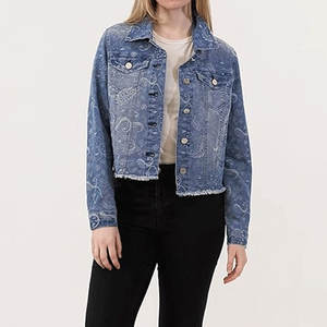 Veste en jean pour femmes, design personnalisé, respirante, légère, manches longues, best-seller - Product Image 3