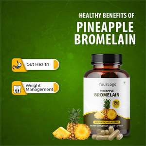 Cápsula de extracto de hierba de piña orgánica 100%, cultivo salvaje de bromelina de alta calidad para botellas de fábrica, Exportación a granel - Product Image 2