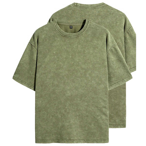 Camisetas de verano lavadas con ácido de gran tamaño al por mayor con personalización completa de etiquetas de talla de color bordadas e impresión de logotipos - Product Image 1