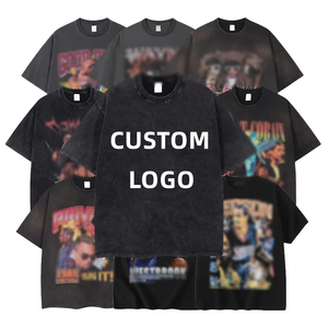 T-shirt unisexe de luxe streetwear pour homme, coupe ample, en coton délavé, style vintage, impression DTG, logo personnalisé, vente en gros - Product Image 4