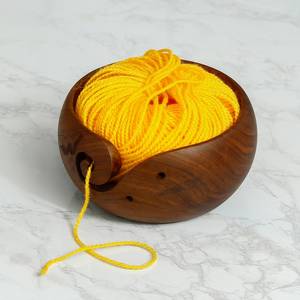 Bol à laine en bois de palissandre indien sculpté à la main 6 x 3 pour le tricot et le crochet Beau bol artisanal antique de 8 pouces de qualité supérieure - Product Image 3