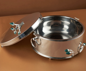 Casserole moderne de luxe en acier inoxydable avec finition polie pour le service en buffet - Product Image 6