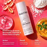 Masque capillaire sans rinçage au peptide biomimétique à marque privée, réparation rapide, revitalisant profond pour cheveux décolorés et traités chimiquement