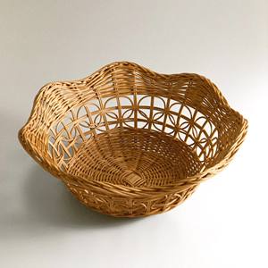 Panier en rotin festonné pour rangement de cuisine, accessoires de rangement pour garde-manger, paniers peu profonds au prix le plus bas - Product Image 1