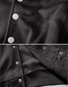 Veste universitaire pour femme manches longues boutonnée recadrée Bomber Jackets Casual Baseball Coat - Product Image 5