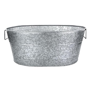 Garden Decor Galvanized Beverage Tub With Rope Handle For Ice <b>Storage</b> Drinking Use Home Bar Garden Decorative Beverage Tub - Product Image 5