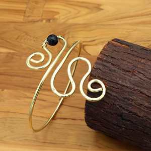 กำไลข้อมือส่วนบนของชนเผ่าแบบโบฮีเมียนสร้อยข้อมือทองเหลืองกลมเกลียวปรับได้เครื่องประดับร่างกายแฟชั่น - Product Image 1