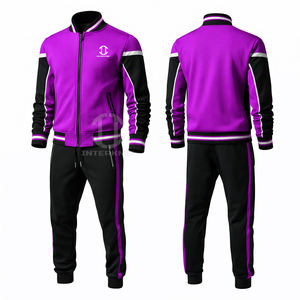 Conjunto Deportivo Personalizado para Hombre, Chaqueta Bomber Roja y Negra y Pantalones Deportivos, 2 Piezas, Ropa Deportiva al por Mayor, Traje de Entrenamiento Ajustado para Gimnasio - Product Image 5