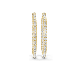 0.99 CT Lab-Grown Diamond <b>Hoop</b> Earrings Round Brilliant Cut 10KT, 14KT, 18KT Gold & 925 <b>Silver</b> Rose, Yellow, White Gold - Product Image 4