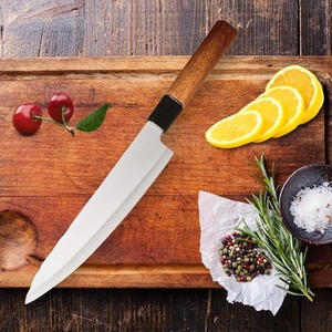 Chef profesional, cuchillo de cocina Santoku hecho a mano personalizado, hoja de acero D2 de alta calidad con Funda de cuero para chefs caseros - Product Image 1