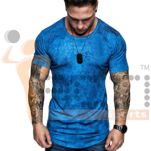 Vente de gros T-shirt personnalisé en coton 100% pour hommes T-shirts de fitness à manches courtes et coupe ajustée pour hommes - Product Image 2