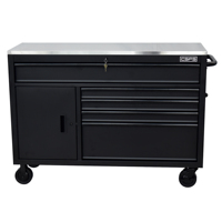 Armoire à outils mobile en fer à 5 tiroirs de 113,5 cm de large avec roulettes, serrure à clé, plan de travail personnalisable, ODM/OEM CSPS Vietnam