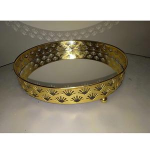 Bandeja de Espejo Decorativa Hecha a Mano en Color Dorado, Estilo Real, Nueva Llegada, Forma Redonda, Proveedor Mayorista, Bandeja de Servicio de Café de Moda - Product Image 3