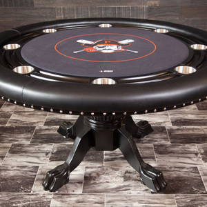 Table de poker pliante personnalisable de luxe moderne motif rond Casino-Selling Table en bois de la meilleure qualité - Product Image 5