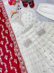 ชุดเดรสผ้าบางสไตล์จอร์จเก็ตต์อินเดียสำหรับผู้หญิงชุดแต่งกายสำหรับเทศกาลและปาร์ตี้ใหม่ - Product Image 5