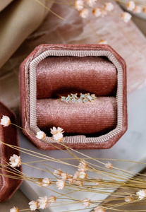 Baguette de oro macizo de 10K y banda de diamante de corte redondo, Diamante cultivado en laboratorio, boda, libre de conflictos, Diamante redondo, anillo de compromiso de eternidad - Product Image 4