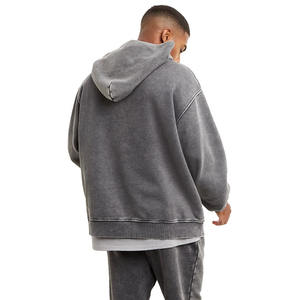 Sweat-shirt à capuche pour homme en coton délavé, surdimensionné, streetwear personnalisé, vêtements vintage pour homme, sweats à capuche 100% coton respirant - Product Image 3