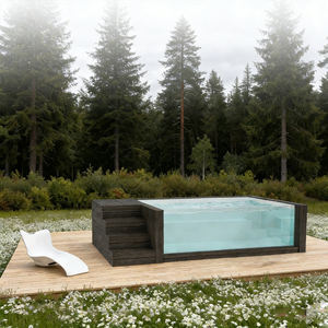 Piscina de FRP para Instalar en el Suelo, 10 mm de Grosor, Resistente a los Rayos UV, Ecológica, Duradera, Forma Rectangular, Fácil de Instalar, Escalera de Seguridad para Niños - Product Image 1