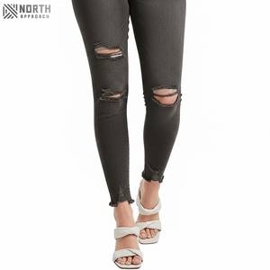 2025 Venta caliente calidad superior Slim Fit mujer algodón Denim Color sólido uso diario pantalones Oem Odm disponible - Product Image 3