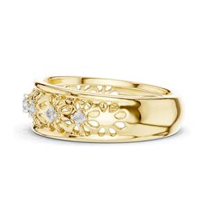 Anillo de Filigrana con Diamante de Laboratorio de 0.082 CT para Mujer, Claridad VVS-VS EF, Oro de 18KT, 14KT, 10KT y Plata 925, Oro Rosa, Amarillo - Product Image 6