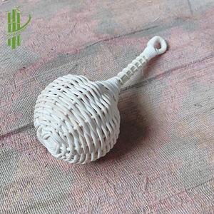 Juguetes de dados de bambú natural con asas, patrón artesanal, juguetes artesanales para bebés - Product Image 2