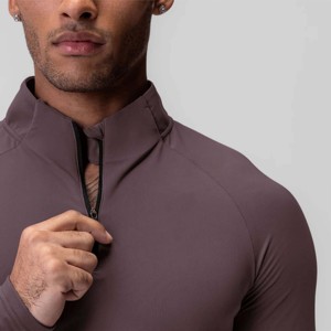Men's <b>Winter</b> Sport Quarter-Zip Stand Collar <b>Jacket</b>-Moisture-Wicking Quick-Dry Pullover for Gym <b>Running</b> Fitness - Product Image 3