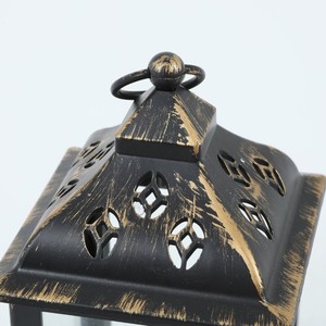 โคมไฟแบบตั้งโต๊ะสีทองโบราณสีดำ, โคมไฟตกแต่งสไตล์วินเทจเทียนไร้เปลวไฟหรี่ไฟตกแต่งบ้าน - Product Image 4