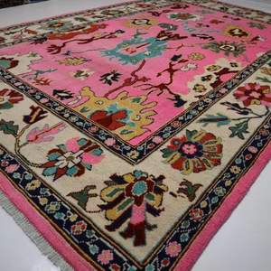 8x10 Rosa hecho a mano Oushak alfombra turca alfombra persa diseño único sala de estar complementos 6x9 12x15 tamaño alfombras conjuntos - Product Image 1