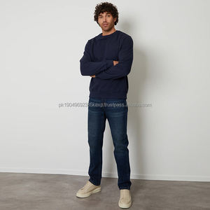 Sweat-shirt à col rond 100% coton de qualité supérieure pour homme Taille unisexe Poignets côtelés Ourlet solide OEM Hiver Marine - Product Image 1