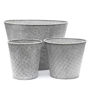 Contenedor de hierbas elaborado con Zinc negro, cesta galvanizada para jardín doméstico, uso decorativo, maceta de suelo en Metal galvanizado - Product Image 6