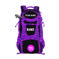 Sac à dos de lutte personnalisé SINEWY SPORTS, violet, à motif chevron, extensible, avec impression du logo du nom de l'équipe, pour adultes, unisexe, équipement d'arts martiaux