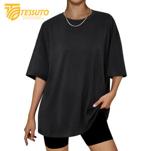 T-shirt oversize de base de logo d'impression personnalisé lourd de haute qualité T-shirt grande taille à la mode pour femmes 100% coton - Product Image 3