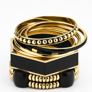 Bracelets de poignet tendance de créateur, en pierres naturelles, à porter, multicolores, faits à la main - Product Image 1