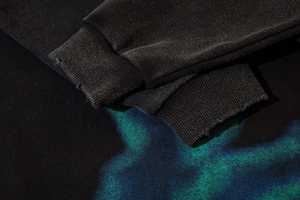 High Quality Heavy Cotton Pullover Rhinestone Logo Oversized Acid Washed Sun Faded Sweatshirt Rivet Customizable for Winter Use - Product Image 4