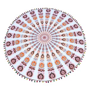 Bloque de mano impreso tela India otoño Hippie tapiz bohemio tela Chakra Mandala Arco Iris bohemio boda Festival verano - Product Image 4