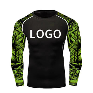 Custom <b>Men</b> BJJ Rash Guard Long Sleeve <b>Compression</b> <b>Shirt</b> UPF 50+ Quick Dry MMA Jiu Jitsu No-Gi Grappling Fight Wear - Product Image 1
