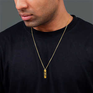 <b>Personalised</b> Golden Vertical Bar <b>Name</b> Fine Pendant <b>Necklace</b> - Product Image 3