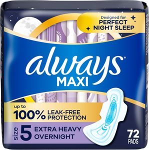 Serviettes de nuit Always Maxi avec ailes, taille 5, extra lourdes pour la nuit, non parfumées, 72 pièces - Product Image 5