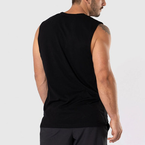 OEM Custom Polyester <b>Stringer</b> Tank Top for Men Wholesale Sports <b>Vest</b> with Custom Logo Cheap Price Men's Gym Top - Product Image 4