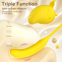 Premium Lebensmittelechtes Silikon Wasserdichter Dreifunktions-Saug-, Klopf- und Vibrations-Puls-Wellen-App Mango-Sauger Vibrator Sexspielzeug