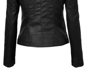 Veste coupe-vent pour femme en cuir véritable et tricot, nouvelle conception 2026, avec fermeture éclair, tissu respirant, poches, vente en gros OEM - Product Image 5