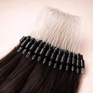 Extensions de cheveux naturels Micro Loops 30 pouces, styles ondulés naturels et ondulés effet eau, qualité 9A 12A Remy, couleur 1B, pointe Nano, Vietnam - Product Image 1