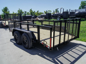 Remolque utilitario de cola de milano de 6.4x12 pies con laterales de malla de 2 pies, ejes dobles de 3500 lb, 7000 lb de peso total en marcha (GVWR), remolque para equipo de paisajismo en venta - Product Image 4