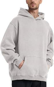 Sudadera con Capucha Extra Grande de Felpa Lavada al Ácido para Hombre, Estilo Retro Urbano, Corte Regular para Uso Diario, 100% Algodón - Product Image 5