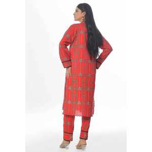 Conjunto de traje Khaddar estampado sin coser de 2 piezas para mujer WNST-42004 - Product Image 3